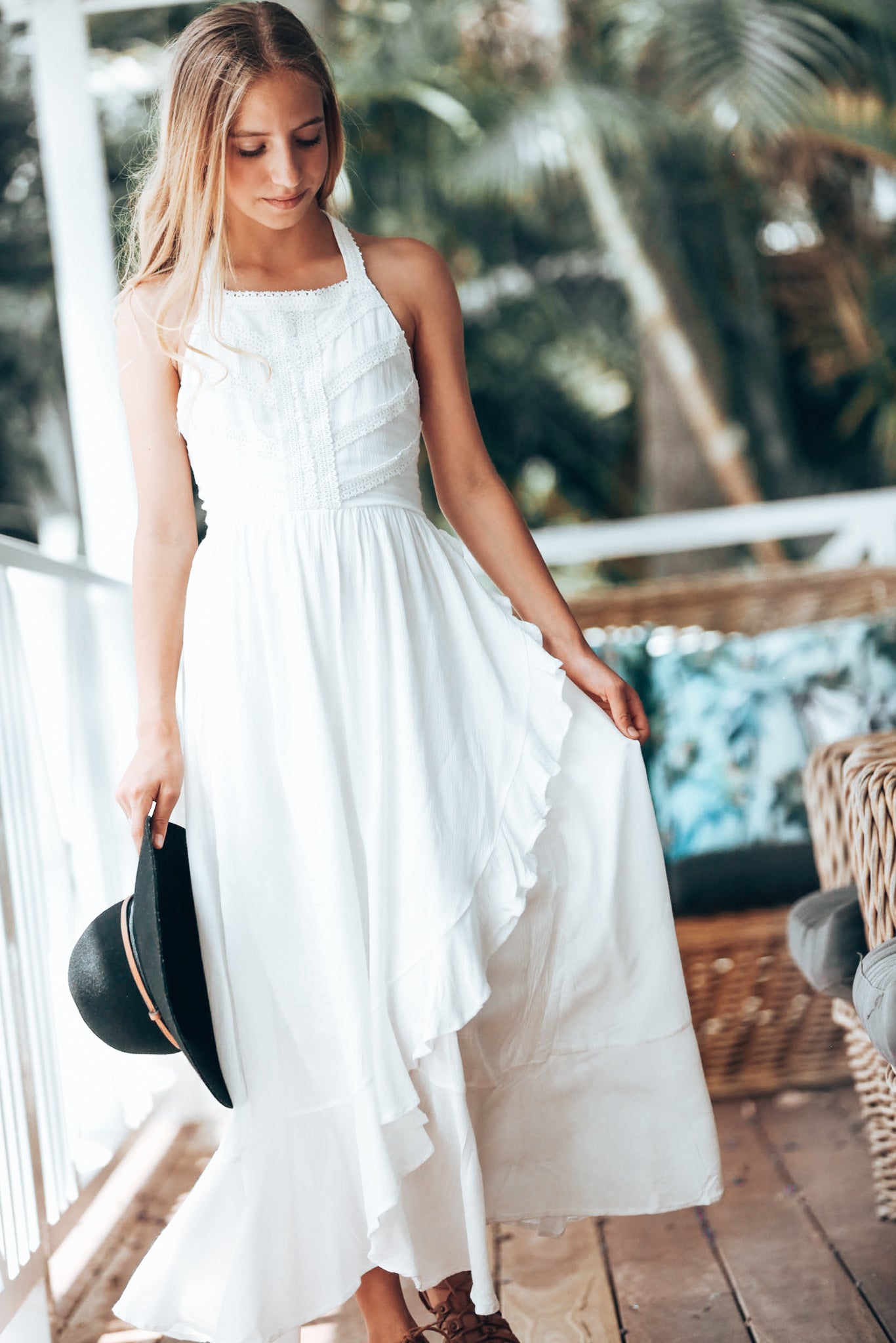 white maxi dress tween - Tea Princess